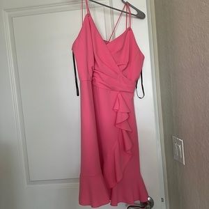 Beautiful pink Karen Millen strappy dress with ruffle detail. Size 12.